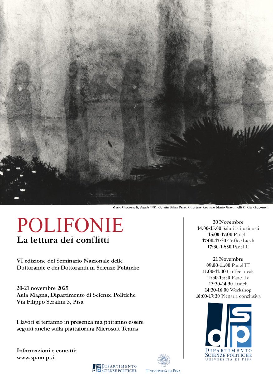 Call for abstract: VI Seminario nazionale delle Dottorande e dei Dottorandi in Scienze politiche
sp.unipi.it/it/call-for-ab…