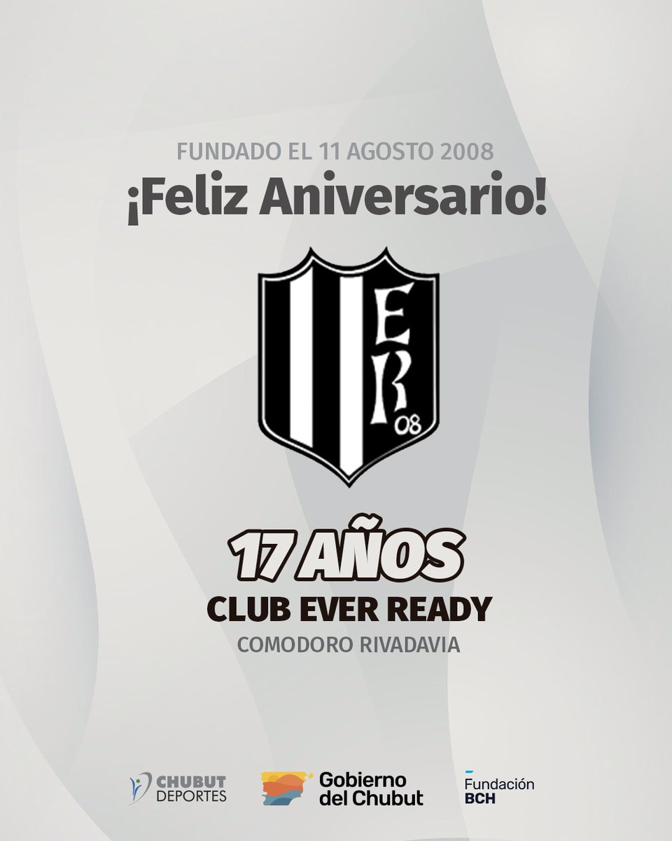 Feliz 17° Aniversario Club Ever Ready 🎉
#aniversario #club #chubutdeportes