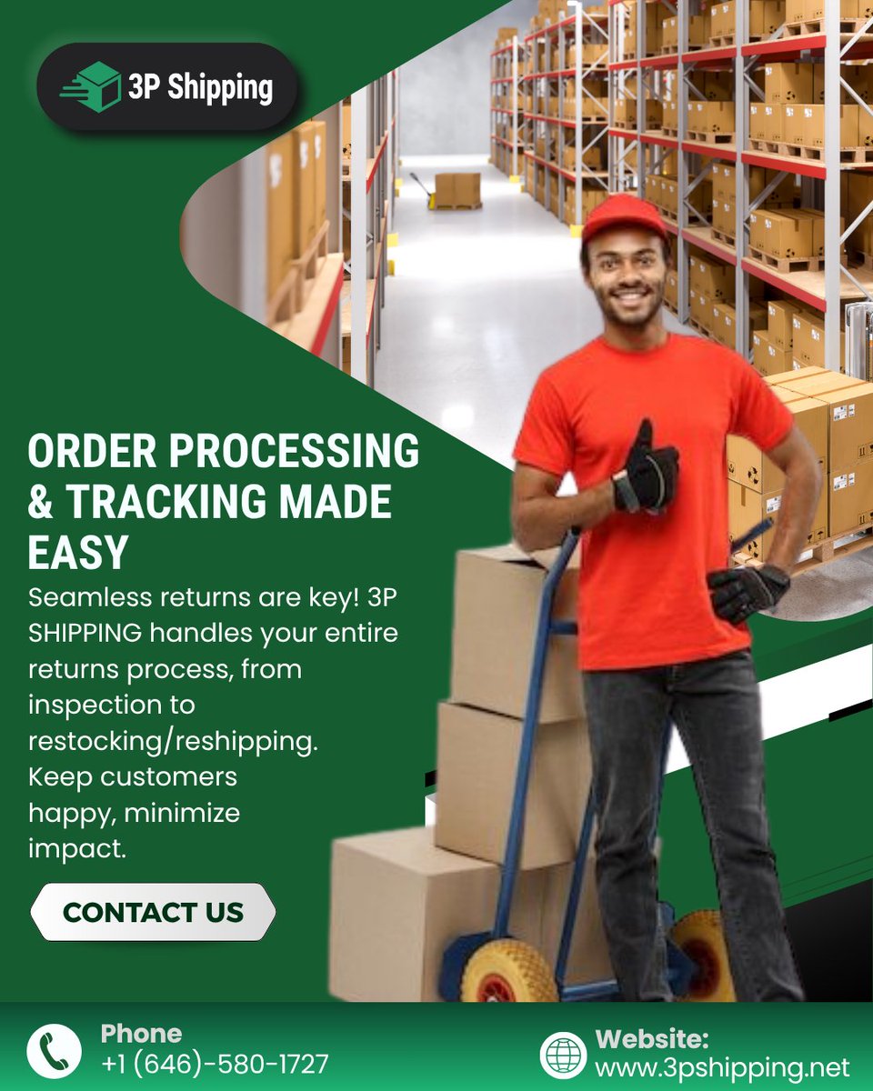 3p_shipping's tweet image. 📦✅ Order Processing &amp;amp; Returns Made Easy!
3P Shipping takes the hassle out of fulfillment and returns—from inspection to restocking. Keep your customers happy with smooth tracking and same-day action!
#OrderProcessing #ReturnsMadeEasy #LogisticsSolutions #3PShipping #Fulfillment
