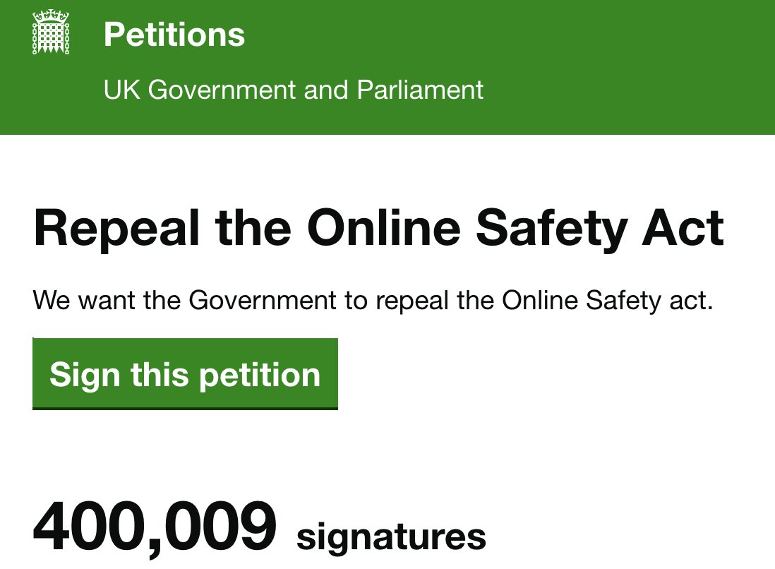 400k up. Govt response already issued, confirming that they will not repeal and that provisions are "proportionate", which means this petition is spot on.

Well done, <a href="/alexbaynhambd/">Alex Baynham</a>.

More on this in tomorrow's UK Column News.

<a href="/ukcolumn/">UK Column</a>