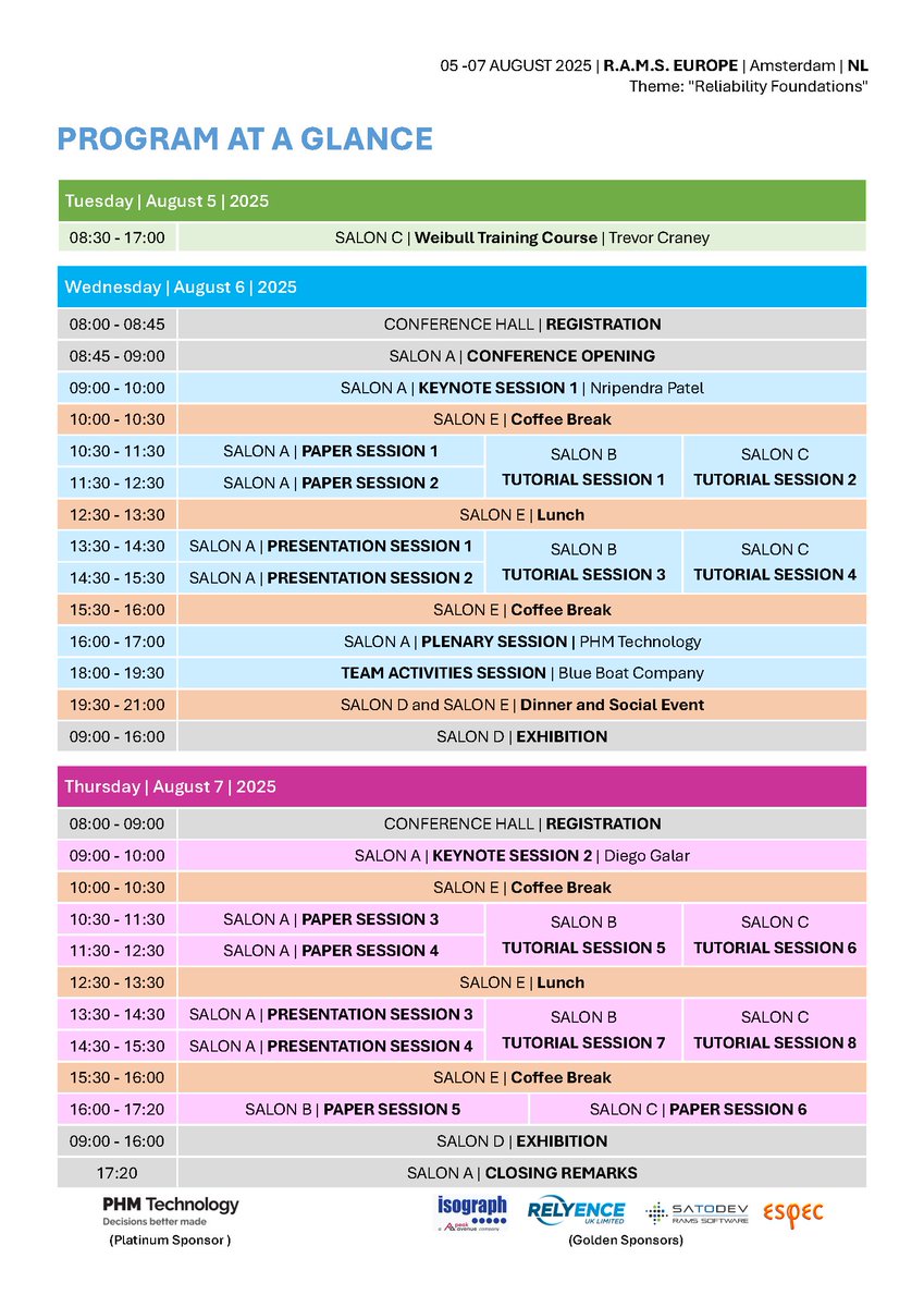 Check out our updated program on the website
rams-europe.org/program/ 
Click on the detail button to see even more details. 

R.A.M.S. Europe 2025 will take place in the Netherlands, Amsterdam, August 6 and 7