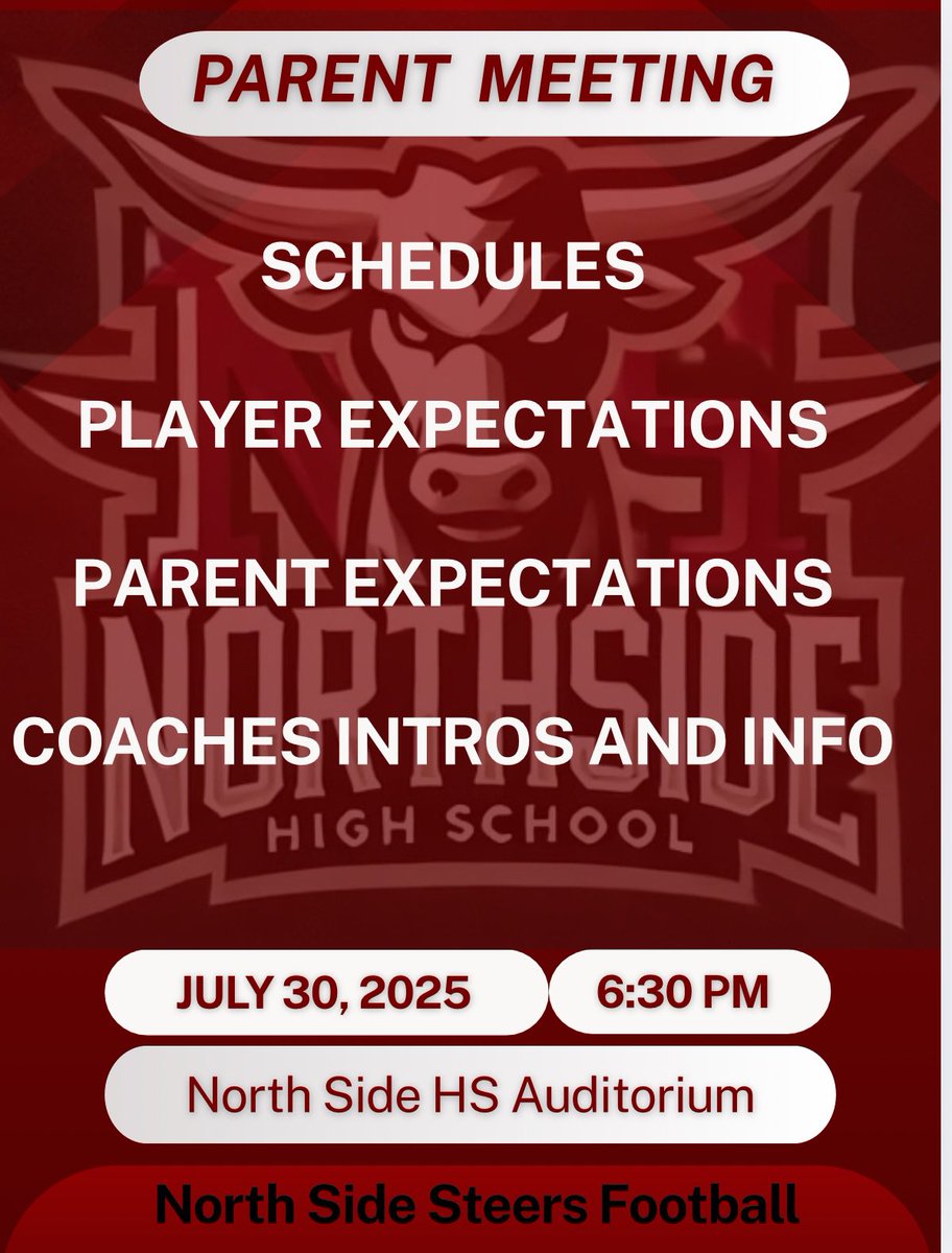 Upcoming Parent Meetings‼️ This Wednesday, July 30th @ 6:30pm
