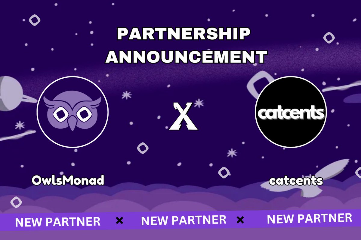 OwlsMonad x <a href="/CatCentsio/">catcents</a> 

To celebrate our partnership: 5 GTD WL spots!

How to join:

- Like &amp; RT
- Follow <a href="/Owls_nft_/">OwlsMonad</a>   &amp; <a href="/CatCentsio/">catcents</a> 
- Drop your wallet  address below👇

48H⏳