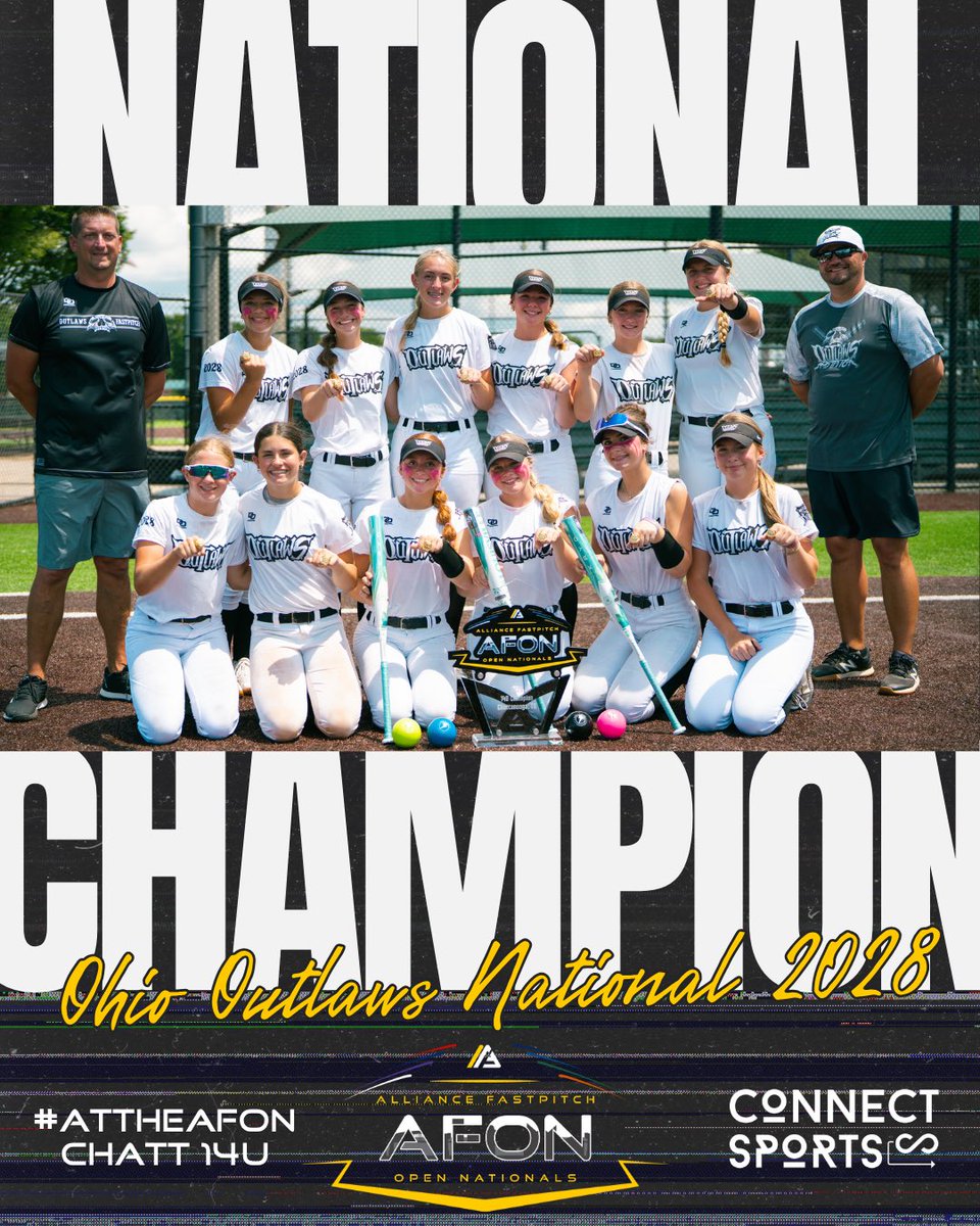 2025 will always be the year of Ohio Outlaws 14U #AtTheAFON. 🤩 Thank you to Louisville Slugger , High Level Throwing, EvoShield and Bownet Awards for helping us deck out these CHAMPIONS.😮‍💨 We hope to see you again real soon. 🖤 #ConnectSportsEvents #Softball #Nationals 

<a href="/bownet/">Bownet</a>