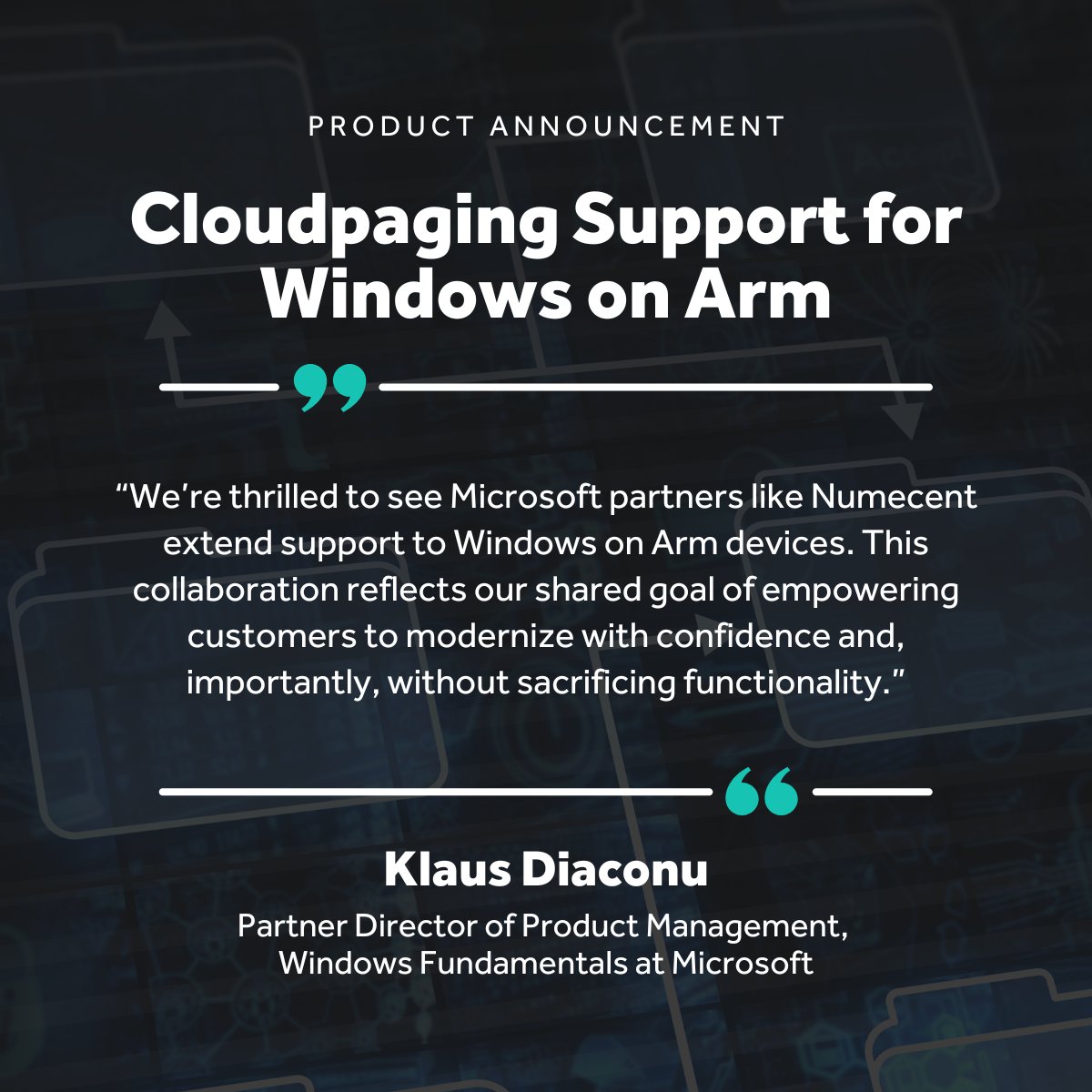Numecent (@numecent) on Twitter photo Native Cloudpaging support for Windows on Arm has arrived!
Our mission to ensure ALL legacy & modern apps can run on any Windows desktop, as well as our commitments as a <a href="/msPartner/">Microsoft Partner</a>, continues with today's release.
Read our press release with <a href="/Microsoft/">Microsoft</a>: hubs.la/Q03zlK2V0 Native Cloudpaging support for Windows on Arm has arrived!
Our mission to ensure ALL legacy & modern apps can run on any Windows desktop, as well as our commitments as a <a href="/msPartner/">Microsoft Partner</a>, continues with today's release.
Read our press release with <a href="/Microsoft/">Microsoft</a>: hubs.la/Q03zlK2V0