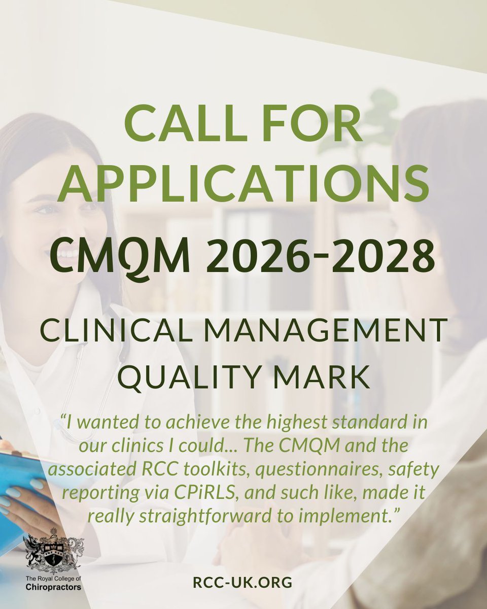 📣 CALL FOR APPLICATIONS: Clinical Management Quality Mark Award
✨The CMQM applications for the period 2026-2028 are now open!

Find all the guidance, conditions of award and application form info here: rcc-uk.org/quality-safety…