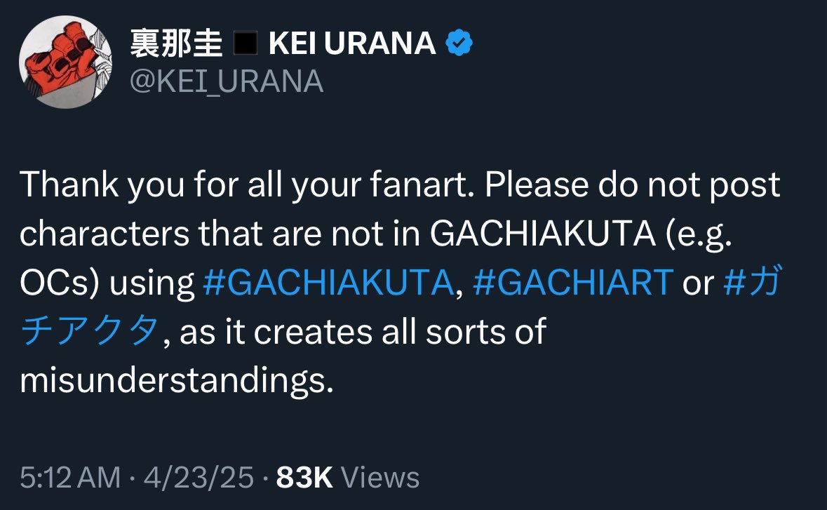 This is your annual reminder to NOT post OCs under the official tags! 

Please use GACHIAKUTAOC or GACHIOC instead! 

Thank you! 🫶