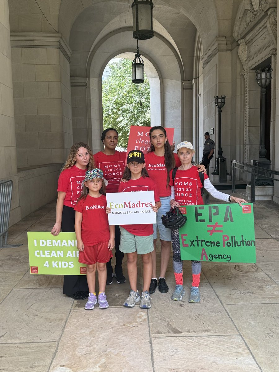 Moms and <a href="/ecomadres_/">EcoMadres</a> are in DC at <a href="/SenMarkey/">Ed Markey</a>’s press conference as he speaks to the importance of protecting the Endangerment Finding.