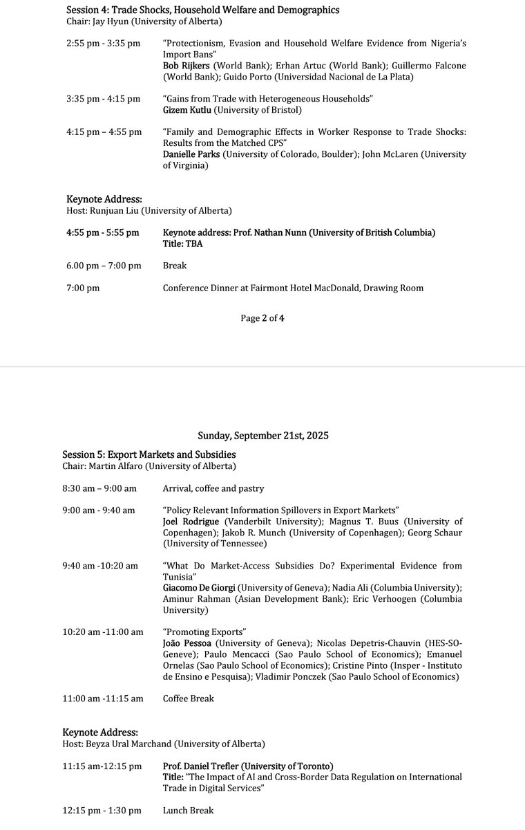 JayHyunEcon's tweet photo. The 9th #InsTED Workshop will be held at @UAlbertaBiz @UAlberta on Sept 20-21, co-hosted by Business Econ group of ASB and @UofA_Econ.
Keynotes:
Prof. Nathan Nunn (@ubcVSE)
Prof. Daniel Trefler (@rotmanschool)
Link: https://t.co/yVr6sM7B4z https://t.co/PSiIrizxqc