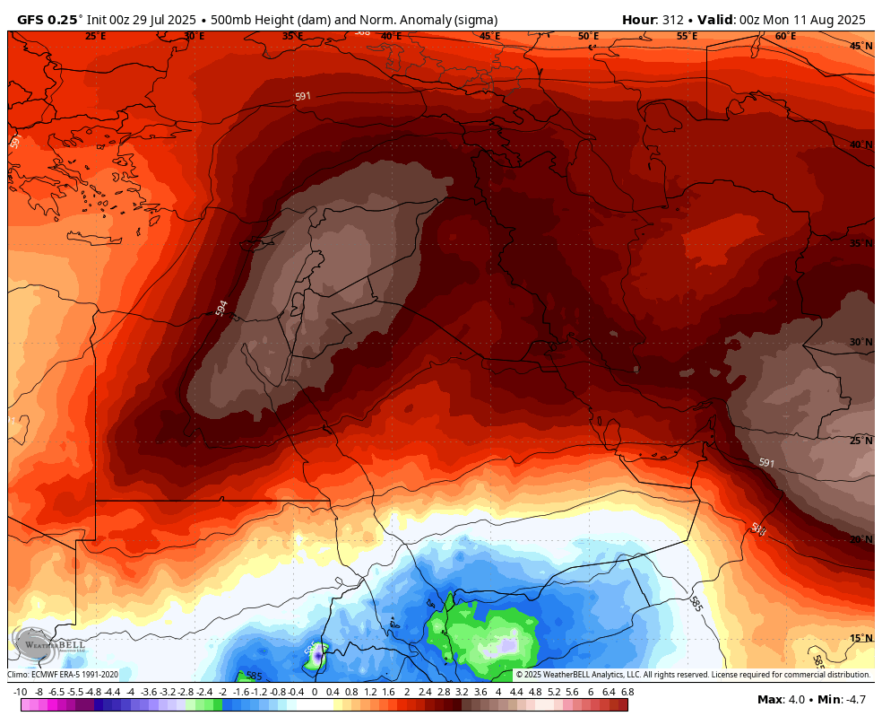 كميات عالية من بخار الماء على وسط الجزيرة تحتاج فقط لضغط علوي منخفض لكي تستفيد منها اماكن التشبع 😔