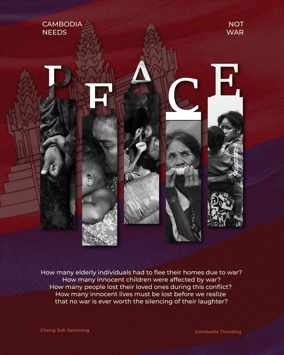 yetnnieyh's tweet photo. We stand for peace, please hear our voice . This is a message to the world . 
#ExposeThailandLies 
#TruthForCambodia https://t.co/vCs6bAjxGt