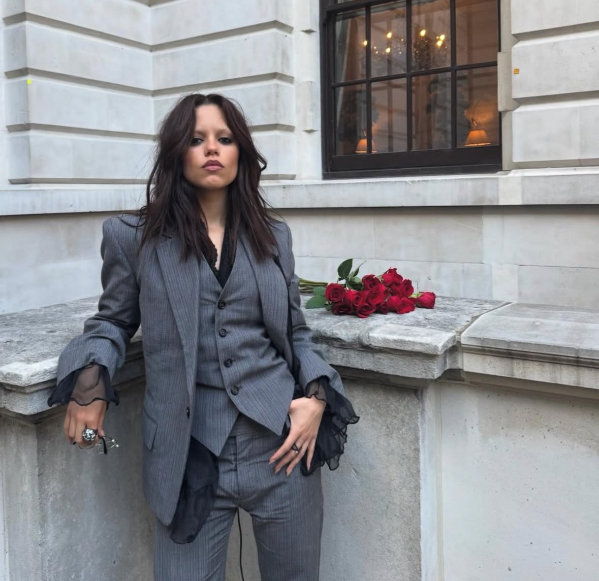 FilmUpdates's tweet photo. Jenna Ortega stuns for ‘WEDNESDAY’ season 2 press in London 📸 https://t.co/eU4ChwN4Pa