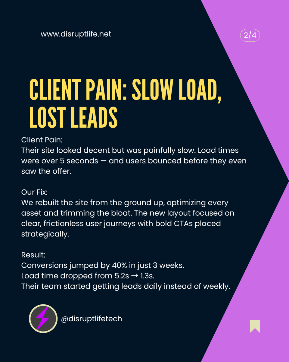 disruptlifetech's tweet image. 3 designs. 3 wins. 🚀
We turned slow, outdated sites into sleek, high-converting machines.
💡 Real results. Real clients.

Get your free quote today! 🌐

@disruptlifetech | disruptlife.net
.
.
.
#Disrupt #ExpectImpact #ChallengeEverything
