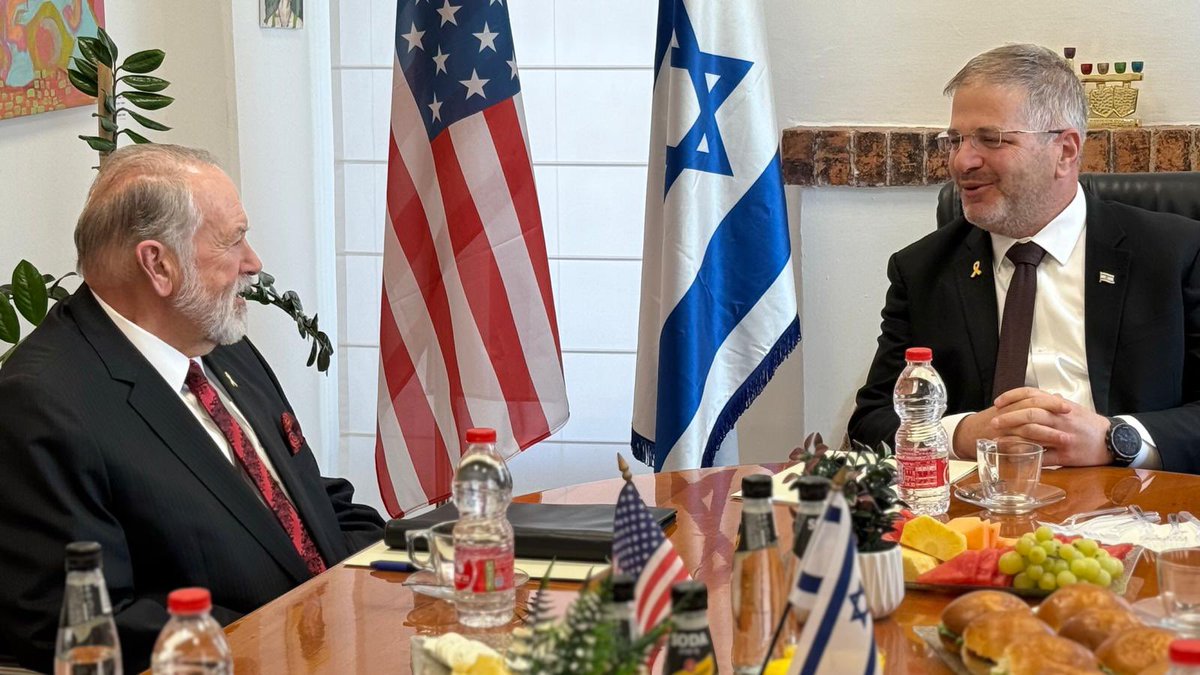 Great first meeting with Israeli Education Minister <a href="/YoavKisch/">יואב קיש Yoav Kisch</a>. Interesting to hear how the Israeli education system accommodates different communities and discuss <a href="/edu_il/">משרד החינוך</a> and <a href="/usembassyjlm/">U.S. Embassy Jerusalem</a> partnerships in teaching and learning.