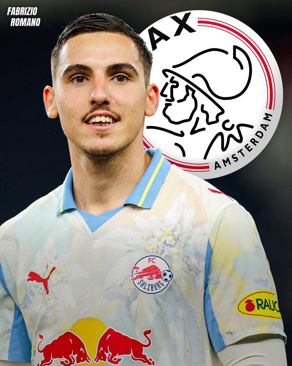 Fabrizio Romano (@fabrizioromano) on Twitter photo 🚨🔴⚪️ Oscar Gloukh to Ajax, here we go! Deal in place with RB Salzburg for €14m fixed fee.
€2m add-ons and 5 year deal for Gloukh, as <a href="/telegraaf/">De Telegraaf</a> reported. Deal done by agent Rafaela Pimenta.
Gloukh will now travel for medical. 🚨🔴⚪️ Oscar Gloukh to Ajax, here we go! Deal in place with RB Salzburg for €14m fixed fee.
€2m add-ons and 5 year deal for Gloukh, as <a href="/telegraaf/">De Telegraaf</a> reported. Deal done by agent Rafaela Pimenta.
Gloukh will now travel for medical.