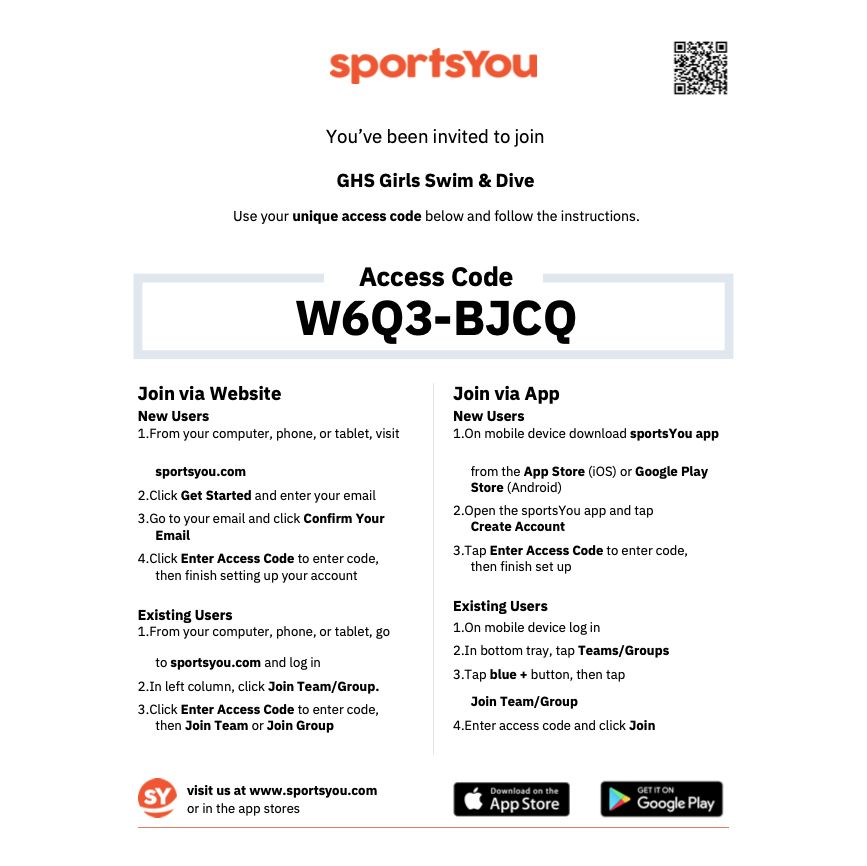 Whether you're a beginner or a seasoned swimmer, there's a lane for you on the Greenfield High School Girls Swim &amp; Dive Team! Make new friends, challenge yourself, and be part of something awesome this season 💚💛 First practice is August 13th at 9:00 AM! Questions? Email coach!