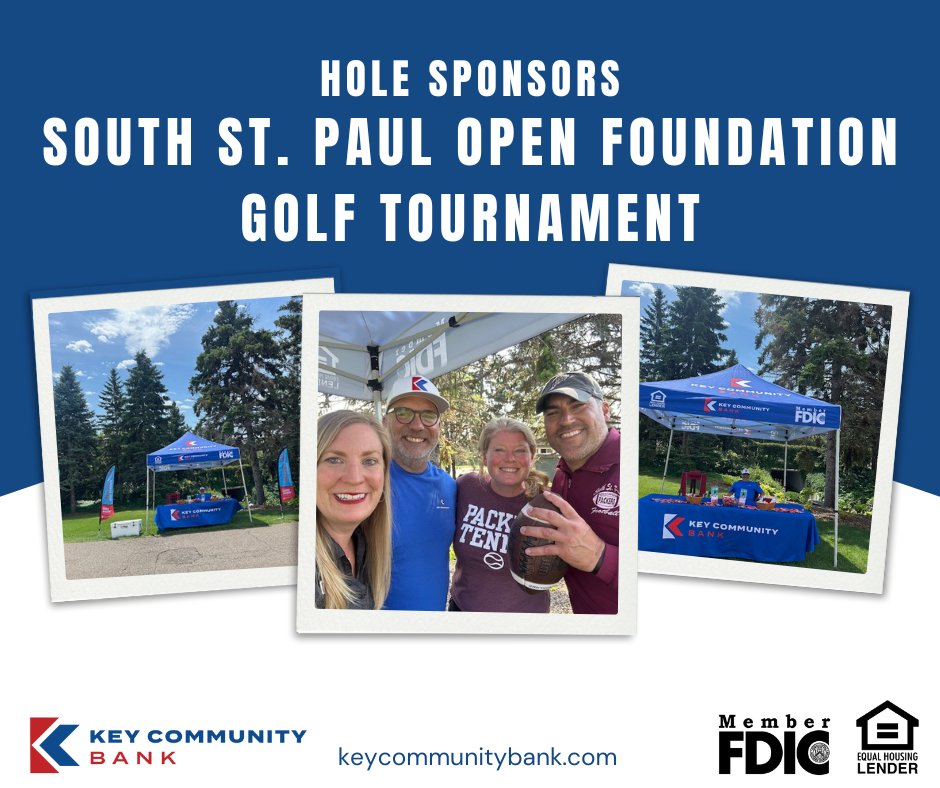 KeyCommunityIGH's tweet image. 🏌️‍♂️⛳ Key Community Bank was proud to be a hole sponsor at the South St. Paul Open Foundation sspopen.org Golf Tournament on Monday, July 21st!

Member FDIC. Equal Housing Lender. 

#KeyCommunityBank #SouthStPaulOpen #CommunityFirst #GolfForAGoodCause #HoleSponsor
