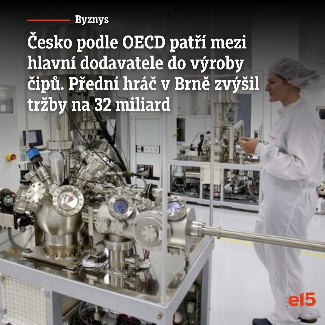 ⭐🇨🇿 OECD, která zahrnuje ekonomicky nejrozvinutější země planety, zařadila Česko mezi hlavní dodavatele strojů pro čipovou výrobu.
👉 e15.cz/byznys/cesko-p…