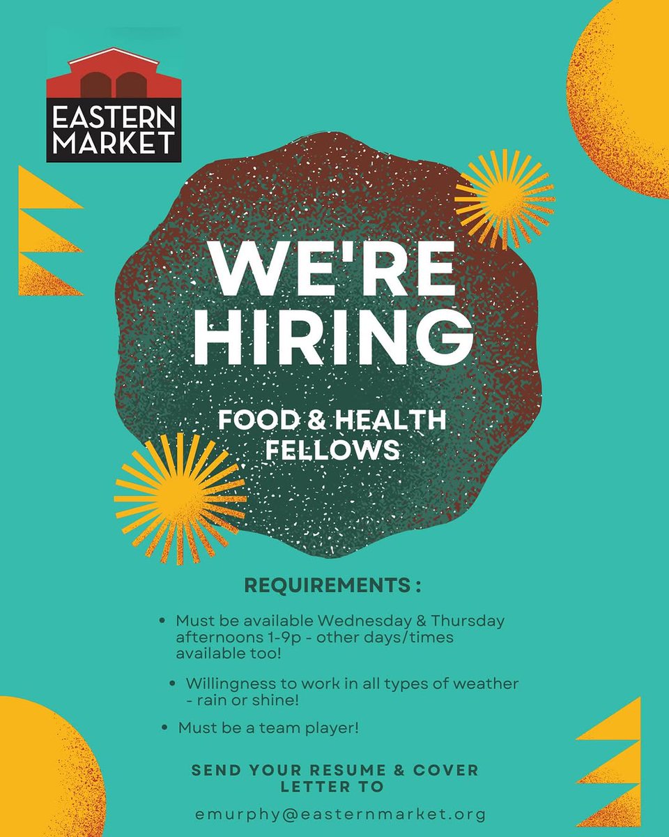 We're hiring Food and Health Fellows to assist in running our Mobility Market across Detroit!

Apply today if you are passionate about serving the city local and healthy produce!

Follow @emfarmstand on Instagram for mobility market dates and locations! 👍