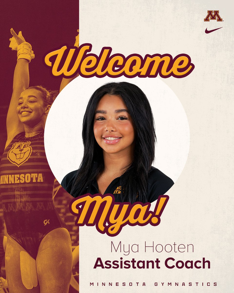 𝐒𝐭𝐚𝐲𝐢𝐧𝐠 𝐇𝐨𝐦𝐞 〽️

Mya Hooten (2021-25) has joined the staff as an assistant coach!

One of the most decorated #Gophers gymnasts of all-time, Hooten helped Minnesota make five NCAA Regionals and two Nationals trips in addition to winning the 2021 Big Ten Championship.