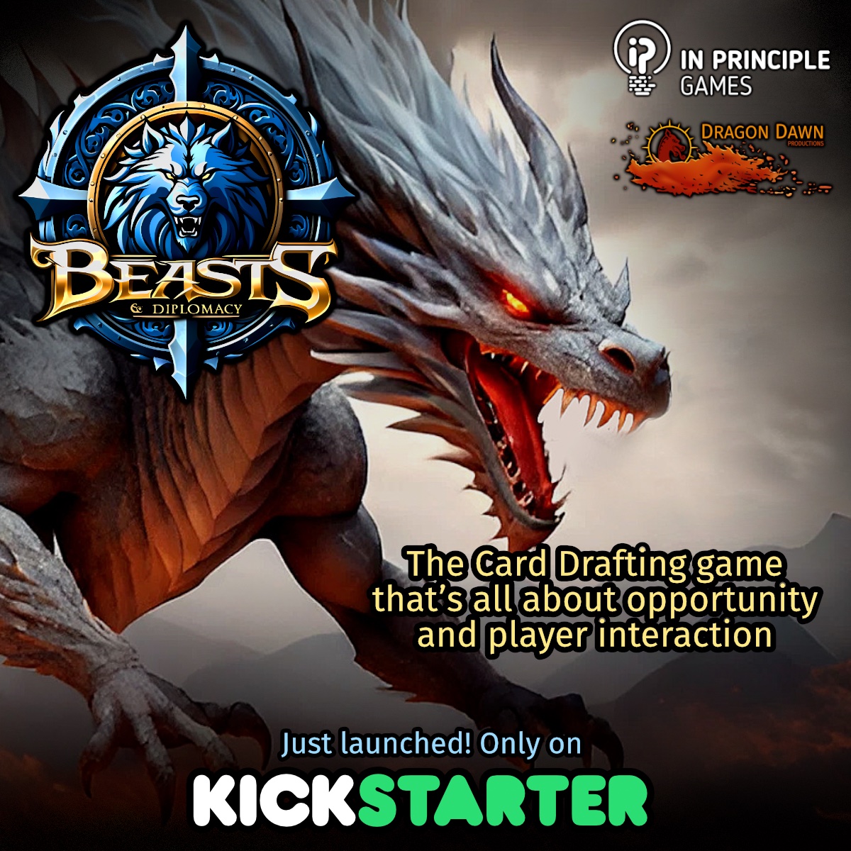Beasts and Diplomacy is launched in #Kickstarter !
kickstarter.com/projects/ddpga…
Assemble the best Beast Exhibiton that will be judged by the Diplomats of Aterra. Send your Workers to draft Cards to improve and maintain your Exhibition. Plan, execute, adapt when things go wrong...