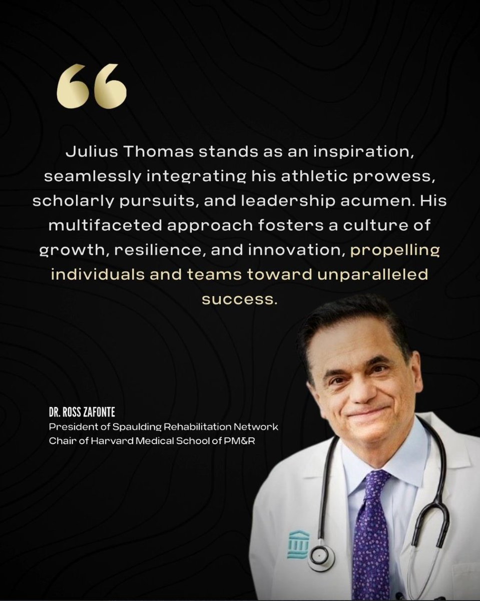 Grateful for this powerful recognition from Dr. Ross Zafonte, Chair of Harvard Medical School’s PM&amp;R department and President of Spaulding Rehabilitation Network.