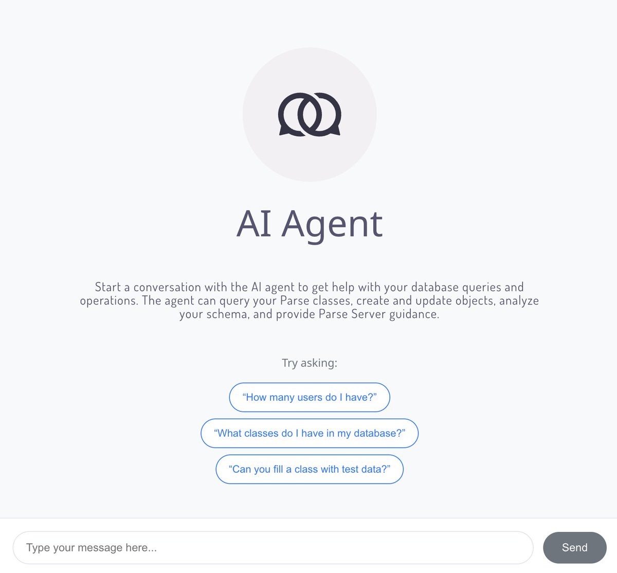 ParsePlatform's tweet image. 👋 Say hello to your new AI Agent in Parse Dashboard! 🤖 You can now manage your Parse Server data using natural language ✨Create classes, add objects, run queries & more — just ask. Available in our latest alpha release! #ParseServer #AI #DevTools #OpenSource