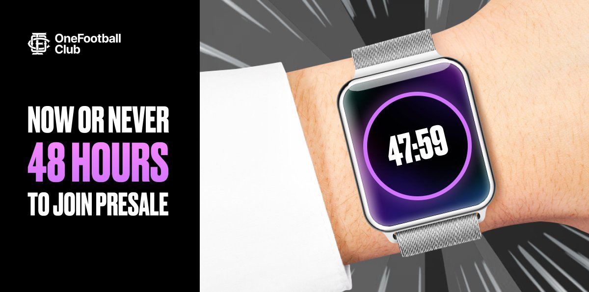 🟣 48 hours left 🟣

Be part of the most community-first sale ever.

▫️ Universal onchain fan pass for 3.5B+ fans
▫️ Reaching 200M+ fans/month already today
▫️ $50M FDV - same as all stakeholders

Join now: 👉 coinlist.co/onefootball 👈