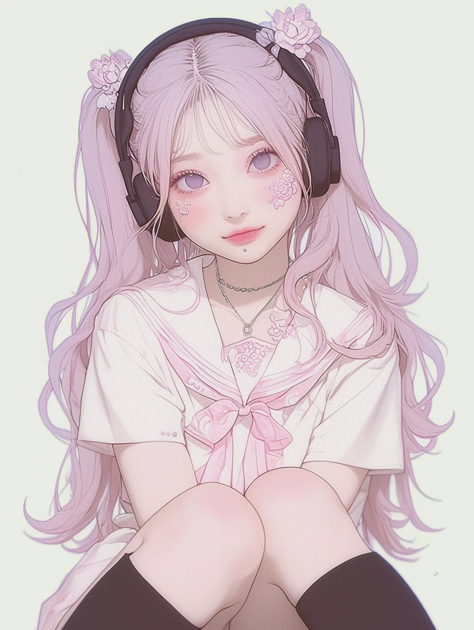 気怠そうに横たわる少女。アクリル画 気怠そうに横たわる少女。アクリル画