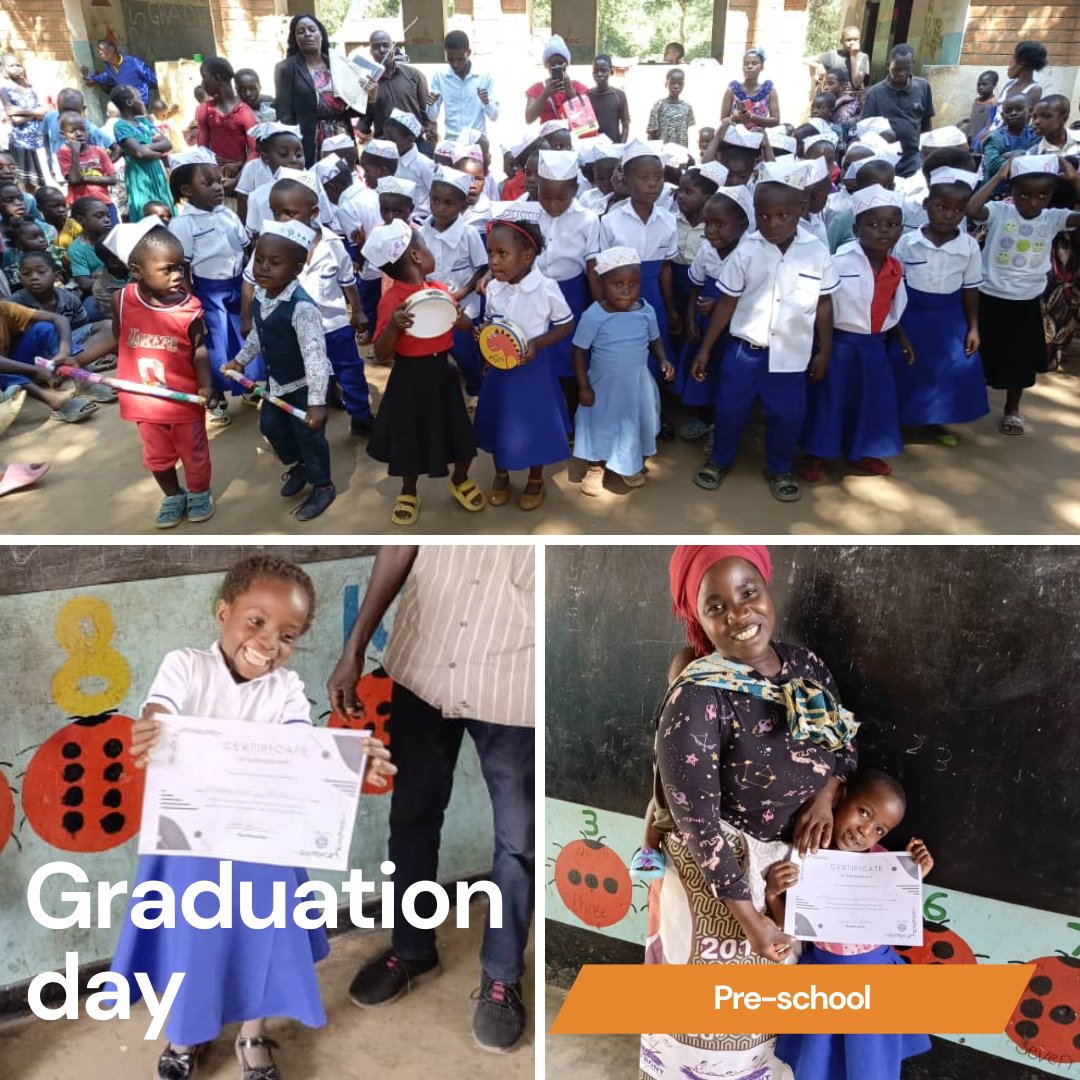 Last week was a joyous occasion with 280 children graduating from our eight pre-schools. They received a certificate and the children did performances to show their knowledge. We wish all of the children the best as they start primary #school in September.

#Malawi #graduation
