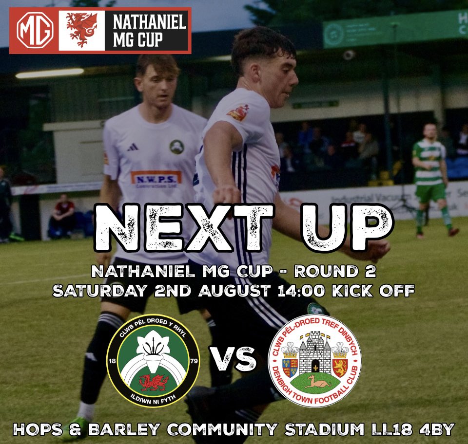 CPD Y Rhyl 1879 official (@rhylfc) on Twitter photo π₯ MATCHDAY π₯
CPD Y Rhyl 1879 π Denbigh Town
π Sat 2nd Aug
π KO: 14:00
π Hops & Barley Community Stadium
π #NathanielMGCup Round 2
A huge local clash you wonβt want to miss! πͺβ½
π Be there. Be loud.
#sunnyrhyl βοΈ <a href="/DenbighTownFC/">Denbigh Town FC</a> π₯ MATCHDAY π₯
CPD Y Rhyl 1879 π Denbigh Town
π Sat 2nd Aug
π KO: 14:00
π Hops & Barley Community Stadium
π #NathanielMGCup Round 2
A huge local clash you wonβt want to miss! πͺβ½
π Be there. Be loud.
#sunnyrhyl βοΈ <a href="/DenbighTownFC/">Denbigh Town FC</a>