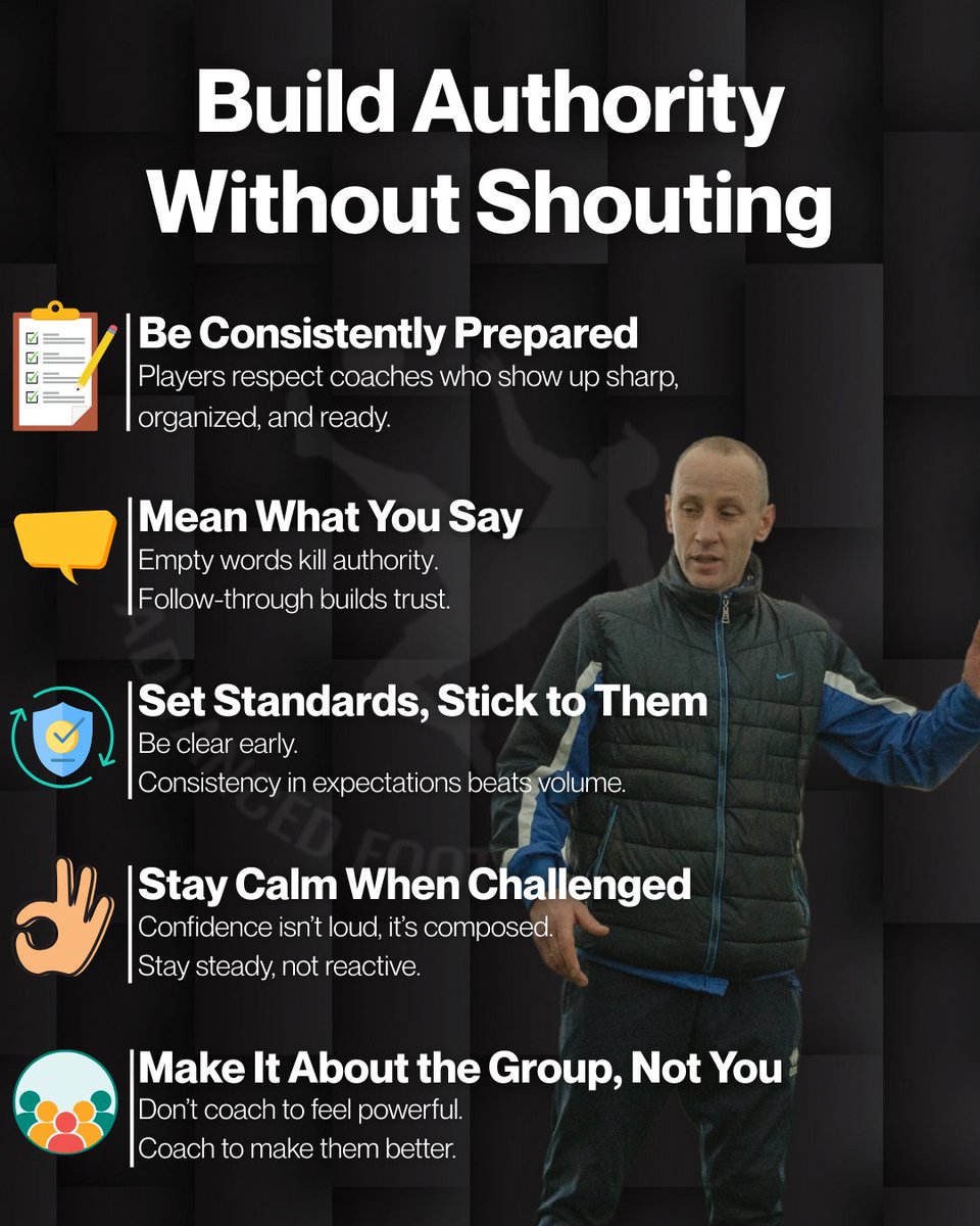 Too many coaches think authority = shouting.

But the most respected coaches don’t bark orders,
They earn trust without raising their voice.

Here are 5 ways to build real authority (without being a dictator)👇