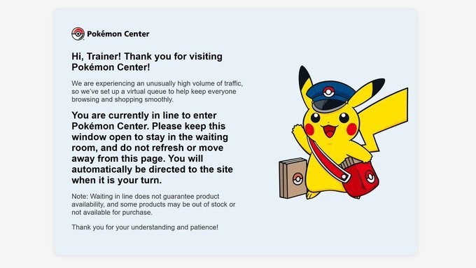 PokemonDealsTCG's tweet image. Queue at Pokemon Center! We&apos;ll post when / if a product becomes available.

pokemoncenter.com

#Pokemon #PokemonTCG