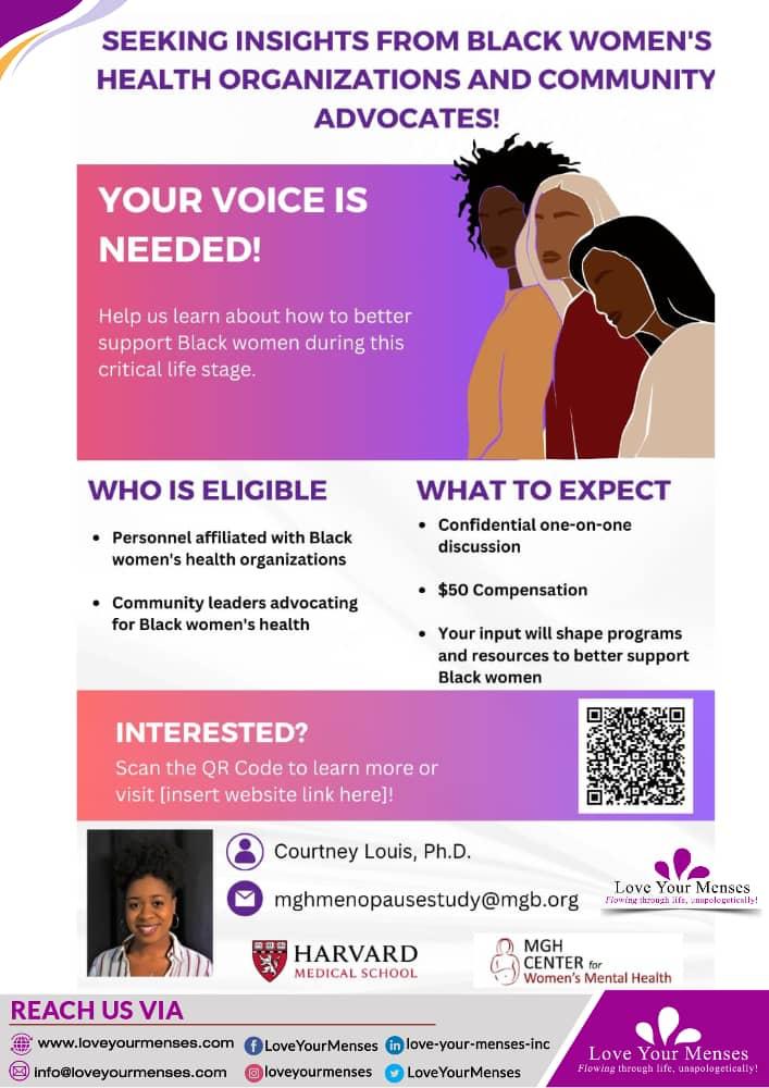 tumilebo's tweet photo. Seeking insights from black women's health organisations and community advocates. 

Help us learn the ways we can better support black women during menopause. https://t.co/mrJei4hwtO