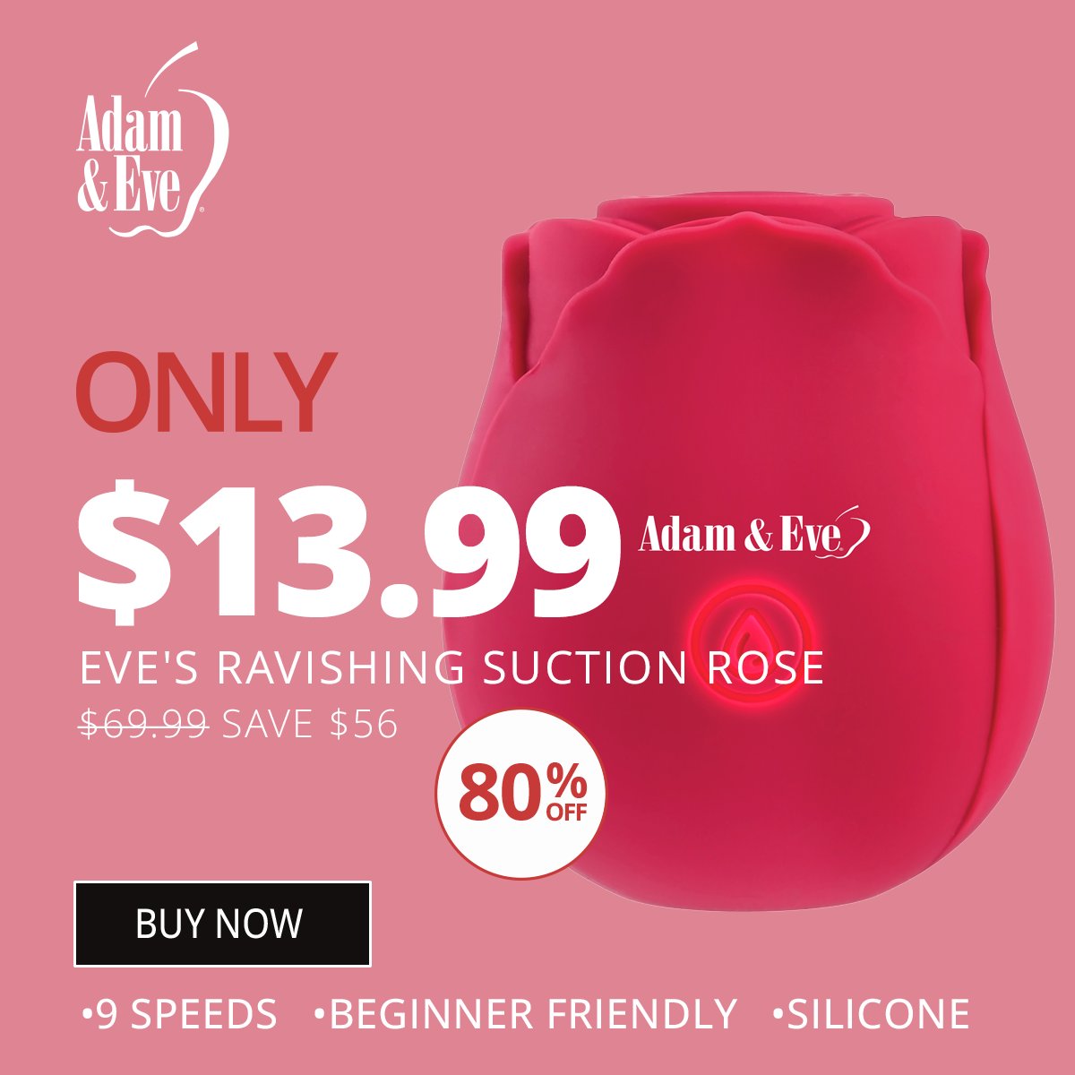 🌹 Stop &amp; smell the savings! 🌹
Eve's Ravishing Suction Rose is just $13.99—that’s 80% OFF!

✔️ 9 suction speeds
✔️ Soft silicone
✔️ Beginner-friendly bliss

Don’t wait—this rose won’t last forever.
👉 Grab yours now:  bit.ly/3GyNkOP

#RoseToy #SelfCareVibes