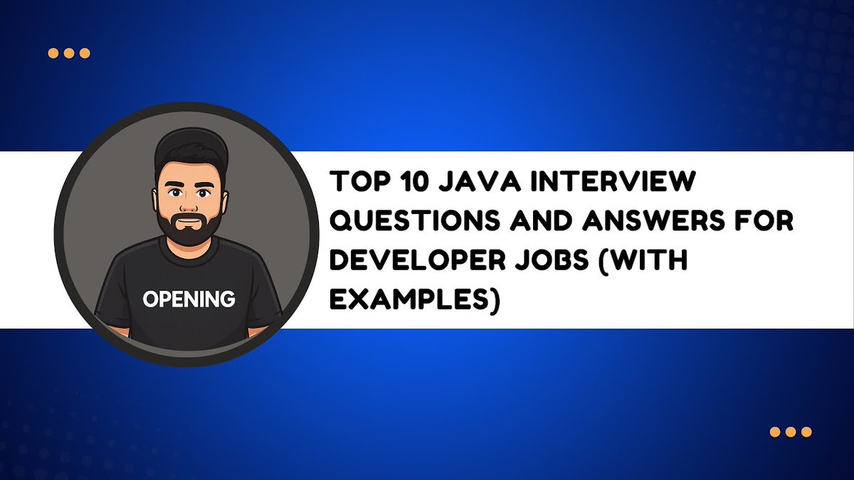iman_soheilifar's tweet image. Top 10 Java Interview Questions and Answers for Developer Jobs (With Examples)
Watch the full video on my YouTube
youtu.be/D84GU1HhOgc
#javainterviewquestions #javadeveloper #javajobs #javaprogramming #codinginterview #techinterview #javatutorial #jobinterviewprep #Java2025