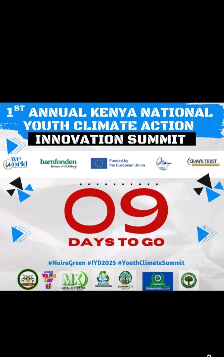 Kenya Youth Climate Advisory Council (@kyca_council) on Twitter photo 9 DAYS TO GO
The countdown to Kenya’s 1st National Youth Climate Action Innovation Summit is on!
📅 7–8 Aug 2025 | Nairobi
We’re coming through with youth power, climate innovation, and no room for performative inclusion.
<a href="/Oayouthkenya/">OAYouth Kenya</a>
#NairoGreen #IYD2025 #YouthClimateSummit 9 DAYS TO GO
The countdown to Kenya’s 1st National Youth Climate Action Innovation Summit is on!
📅 7–8 Aug 2025 | Nairobi
We’re coming through with youth power, climate innovation, and no room for performative inclusion.
<a href="/Oayouthkenya/">OAYouth Kenya</a>
#NairoGreen #IYD2025 #YouthClimateSummit