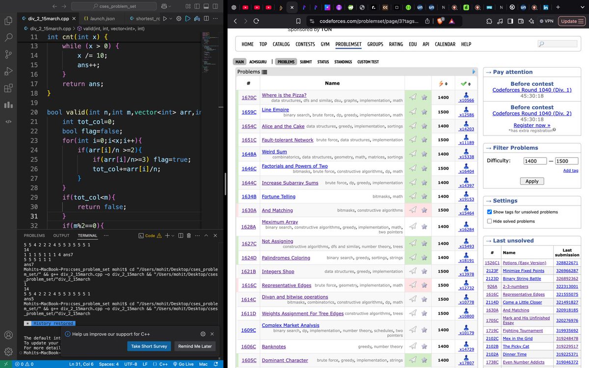 MohitPr7987101's tweet image. Let&apos;s do some codeforces problems 🤜
#codeforces #DSA #Problemsolved