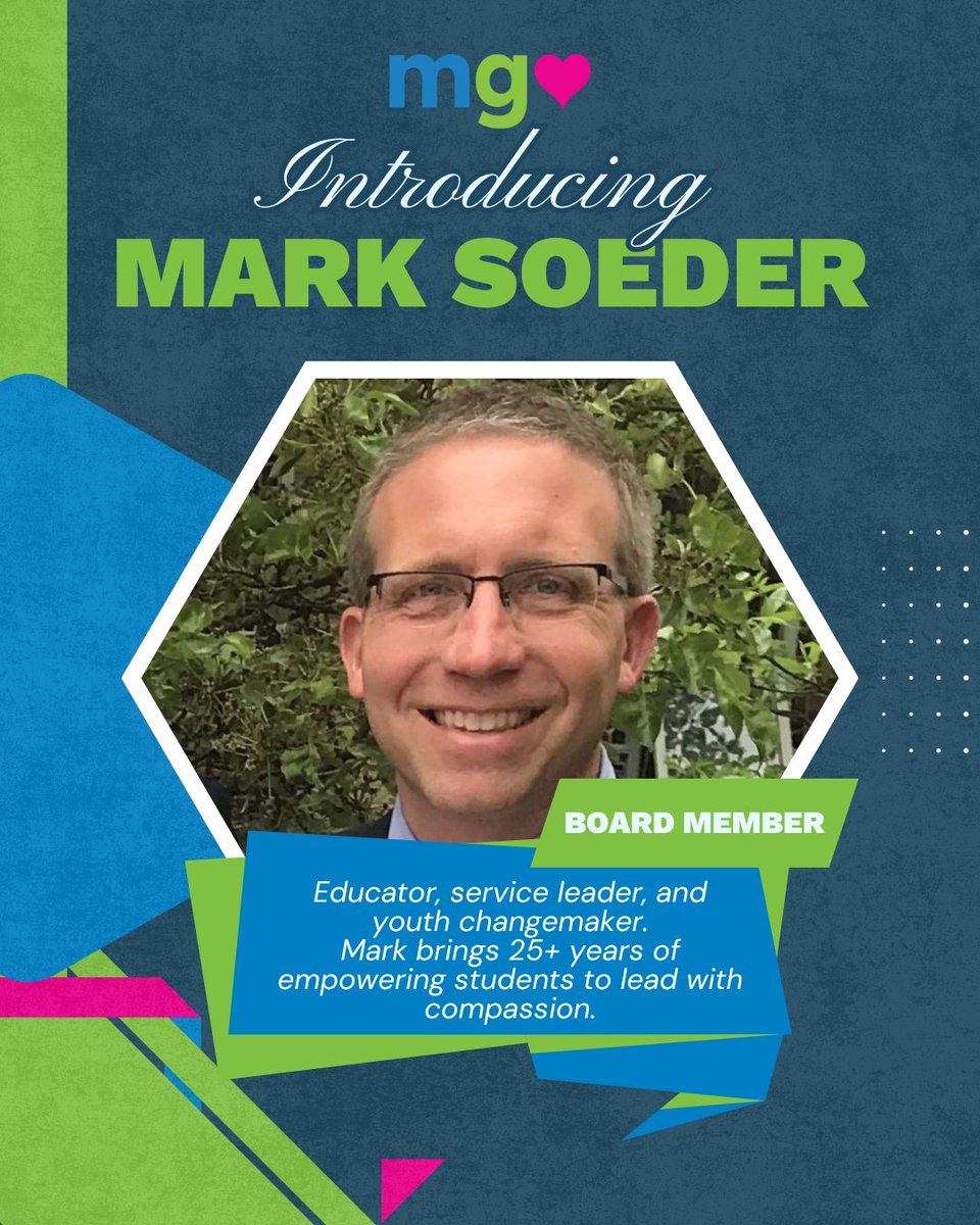 MagnifiedGiving's tweet image. Welcome, Mark Soeder to our Board! 👏

He’s a nationally recognized educator and co-founder of Perry Service Learning, where students volunteer thousands of hours &amp;amp; support nonprofits each year through Magnified Giving.

Excited to have him on the team! 💙

#YouthPhilanthropy