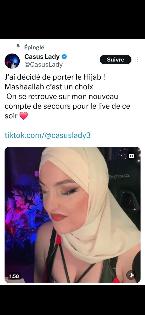 Je suis tomber sur un live à elle un jours ... apart insulter l’islam et les musulmans elle a rien. <a href="/ZeratoR/">ZeratoR</a> avec tout le respect que j’ai pour toi vire là où fais quelque chose