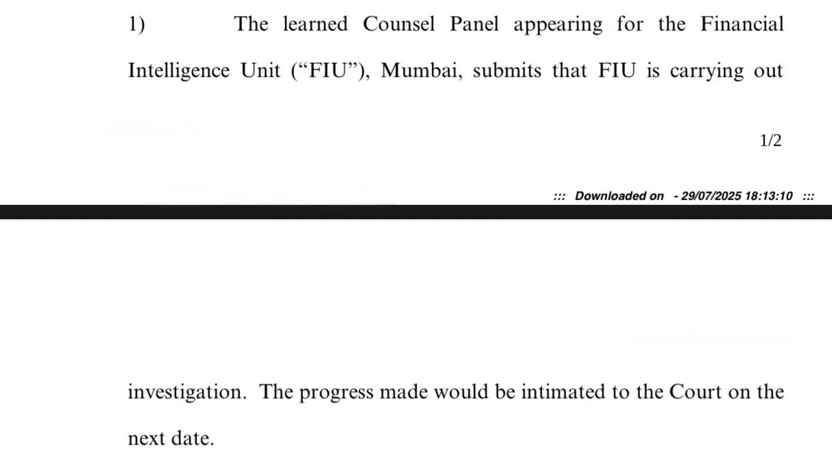 🚨BREAKING NEWS:🚨
THE FIU-IND (Financial Intelligence Unit) submits that the FIU is carrying out an investigation on #WazirX (Zanmai Labs Pvt Limited) 

Source: Verified ✅ 
(prefer to remain anonymous) 

The 2nd image is a screenshot from official submission from FIU-IND