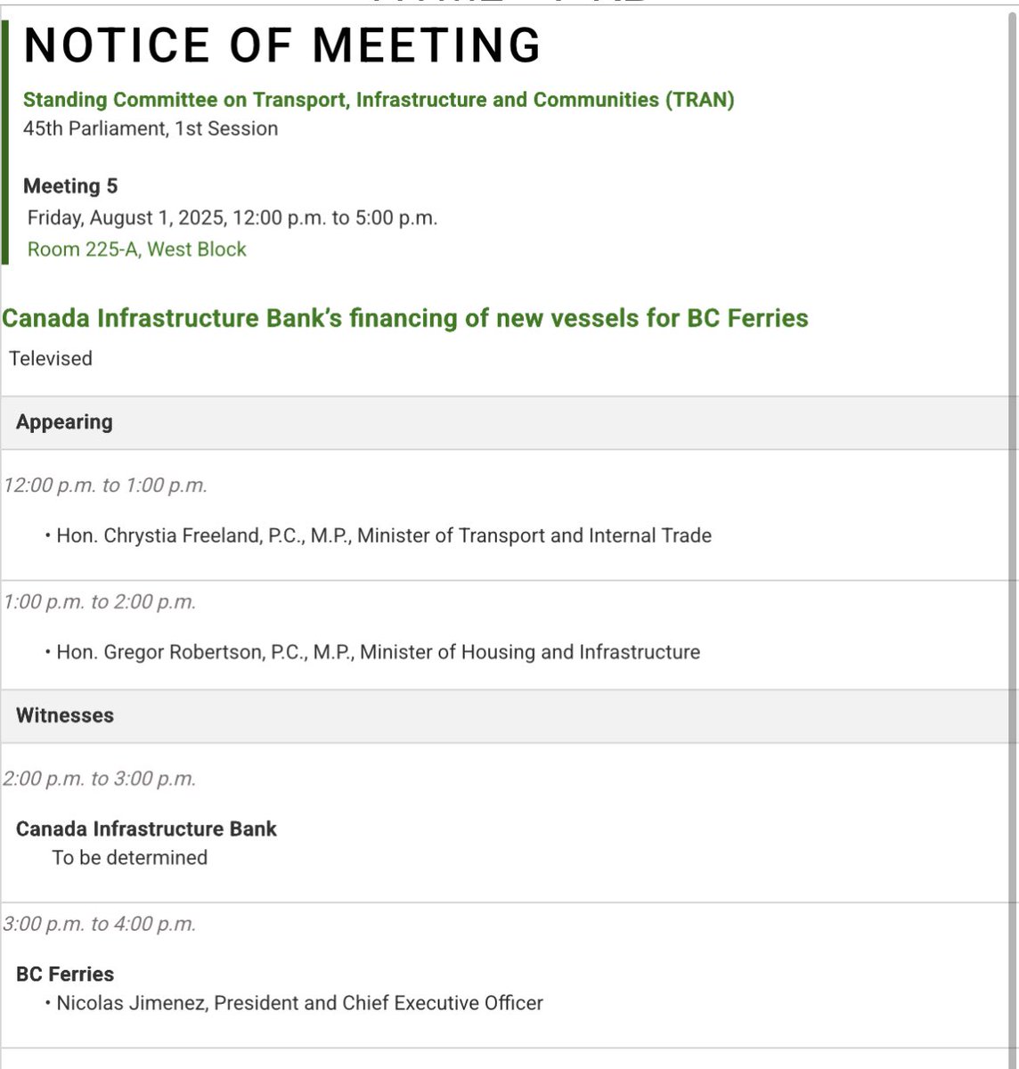 Liberals obviously feel so strong about their position on financing $1Billion of 4 vessels built by a Chinese state owned shipyard- they decided to have the hearing on a Friday of a long weekend 🧐

The federal loan effectively subsidizes steel, aluminium &amp; shipbuilding in China!