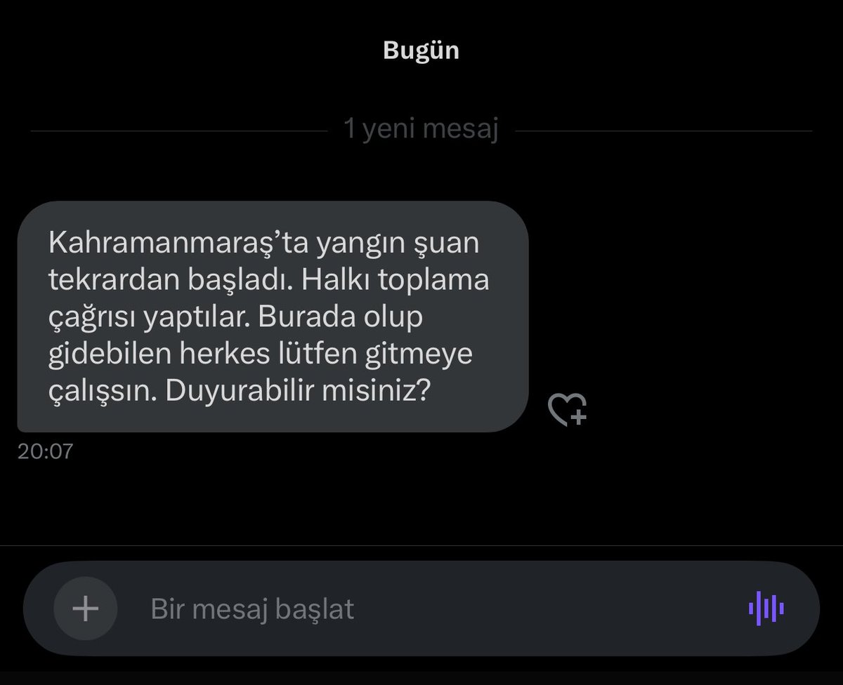 Kahramanmaraş’ta yangın tekrar başlamış arkadaşlar….lütfen paylaşalım