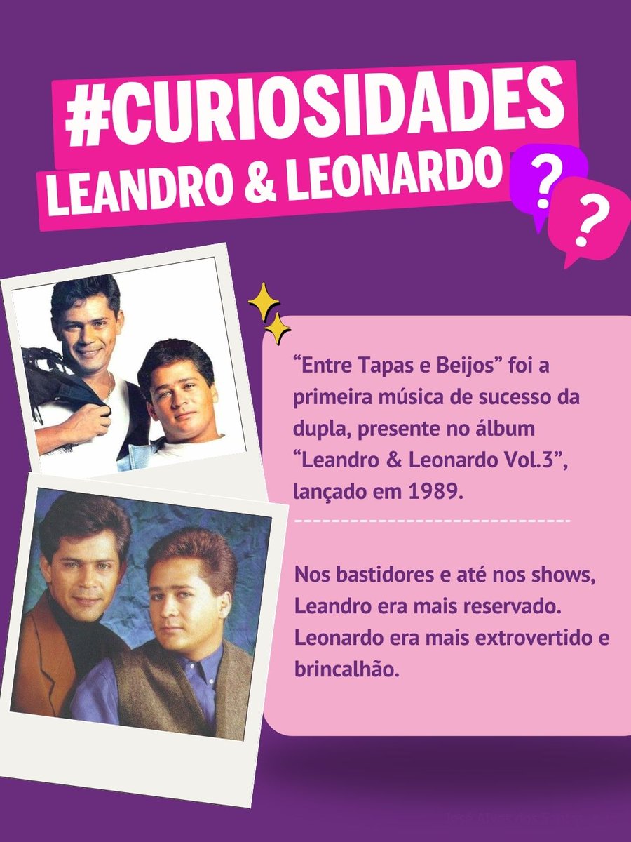 rd104fm's tweet photo. Anos passam, a saudade fica! 😍

Veja curiosidades sobre Leandro &amp; Leonardo! 🩷

Qual a sua música favorita da dupla? Conte aqui nos comentários! 👇🏻

A estação do seu rádio. 🎧

📱WhatsApp: (51) 99534-0104
📻FM 104,1
💻https://t.co/PcuRcZCZgm

 #sertanejo #leandroeleonardo https://t.co/OQXJcxjPzb