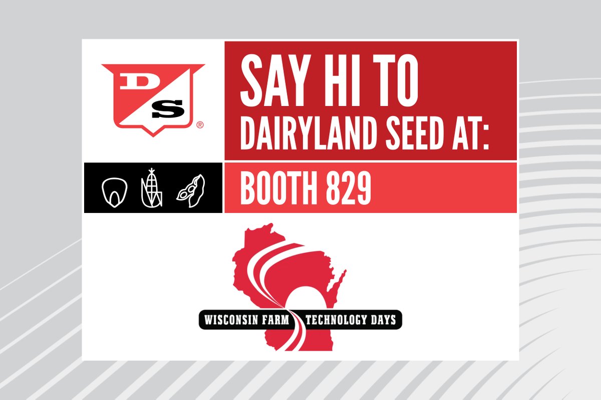 Get ready for Wisconsin Farm Technology Days! 🎉 See the Dairyland team at Booth 829 from August 5th–7th to catch up on all things seed! #DairylandSeed