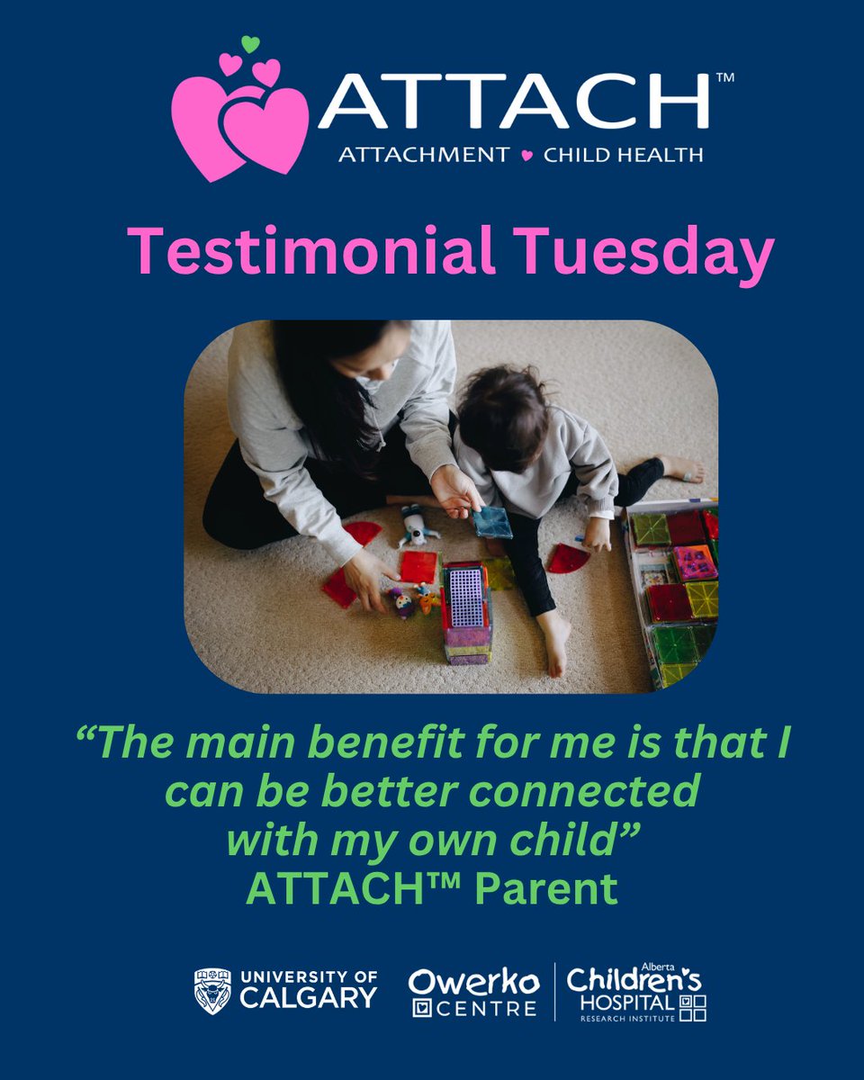 🗣 Testimonial Tuesday 💖 Through reflective parenting strategies, ATTACH™ helps parents deepen their bond with their children—one connection at a time. 📲 Discover how you can get involved: attachprogram.ca
#TestimonialTuesday #ATTACHProgram #ParentVoices