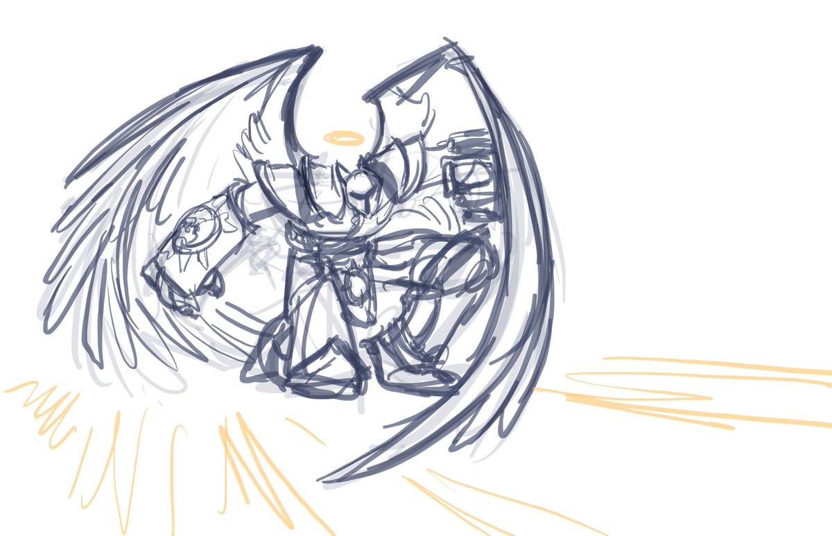 Quick doodle- Igrath squeezed himself into some cool paladin armor.