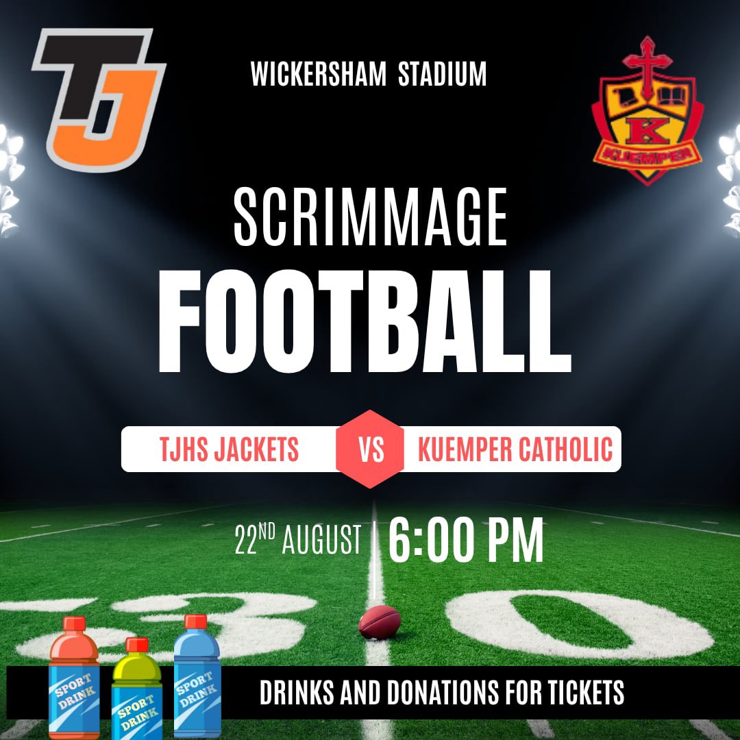Scrimmage against <a href="/KuemperFootball/">KuemperFootball</a> August 22nd at 6PM at the WICK! Great opportunity for our programs to compete and get better before week 1! See you all there #RiseAsOne
