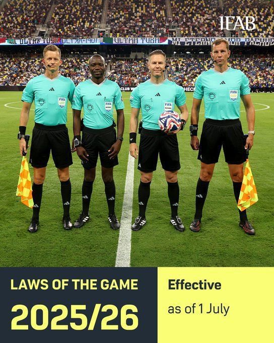 NRCFAREFDEV's tweet image. 𝗟𝗔𝗪𝗦 𝟮𝟬𝟮𝟱/𝟮𝟲

Don&apos;t forget The IFAB Laws of the Game for 2025/26 are now in effect. To learn more about them @NorthRidingFA refs don’t forget to sign up to one of our 2️⃣ remaining pre-season calls👇

app.smartsheet.com/b/form/783b2bb…

Details 👉 theifab.com