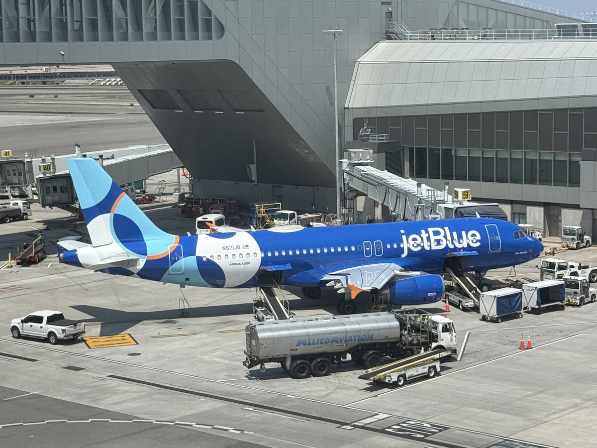 It’s flaps out kind of warm in New York today and the ramp is alive with the sounds of brake fans…